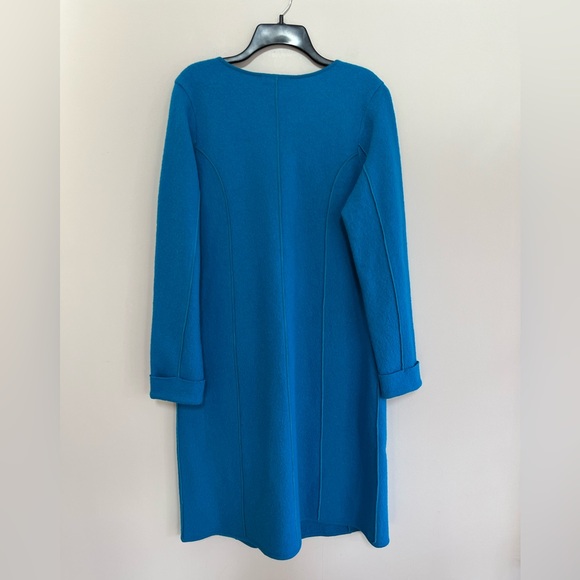 Boden Vintage Boiled Wool Open Front Cardigan Coat in Cobalt Blue, size 12 - Picture 2 of 9